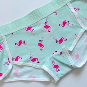 Pink Victoria’s Secret Deadstock boy-short boxer panty mint green and neon pink